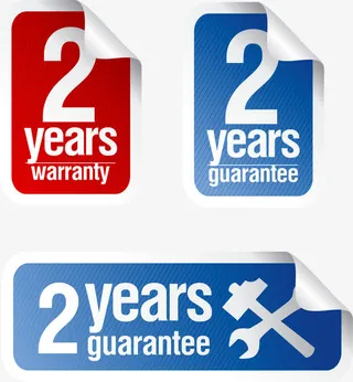 红蓝色2周年纪念贴纸矢量图免抠