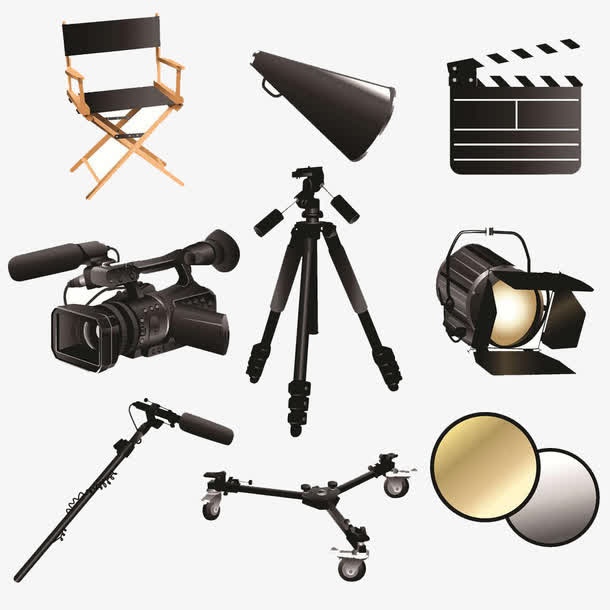 录像机三脚架等摄影器材免抠