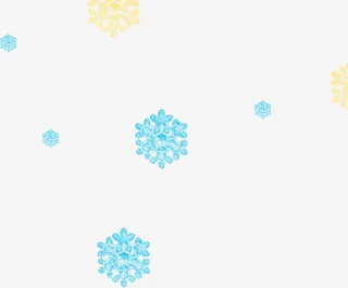 蓝色漂浮卡通雪花设计免抠