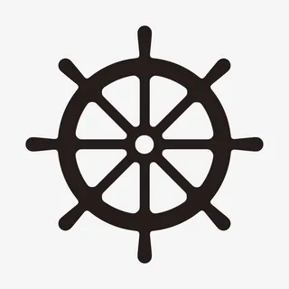 黑色控制方向的简单舵盘图案免抠