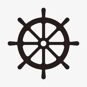 黑色控制方向的简单舵盘图案免抠