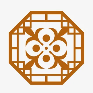 国风八角内花棱格免抠