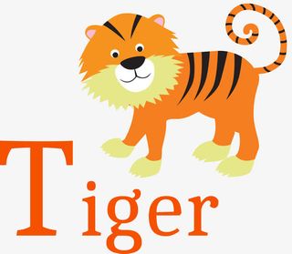 老虎卡通图形矢量图免抠