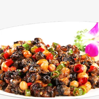 花生米炒田螺免抠