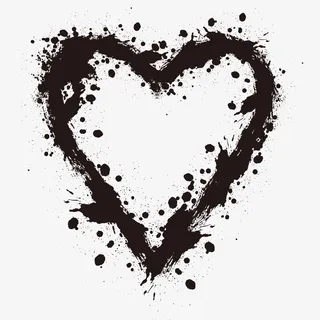 喷墨爱心T恤图案免抠