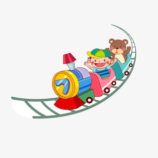 小孩过山车矢量免抠