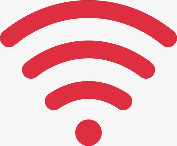 大红色普通纯色wifi免抠
