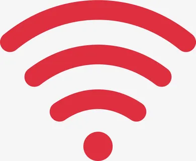 大红色普通纯色wifi免抠