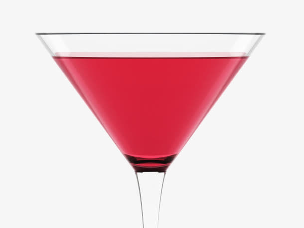 透明立体酒杯红色液体实物免抠