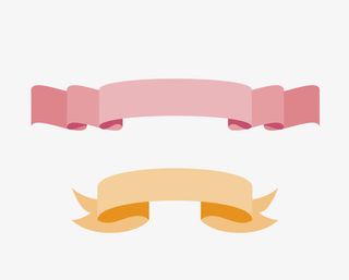 矢量彩色复活节彩带丝带两款免抠