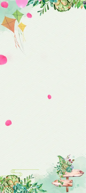 清新文艺绿色海报背景高清