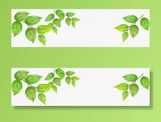 春天清新树叶树枝免抠漂浮叶子元素