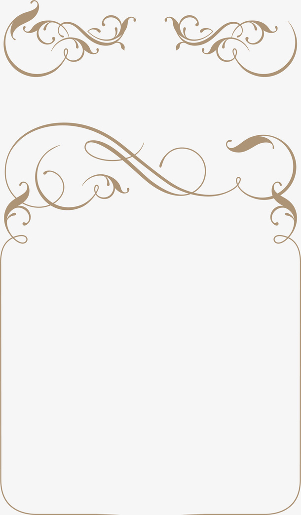 黄色藤蔓框架免抠