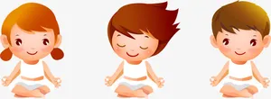 春风轻抚卡通娃娃春天免抠