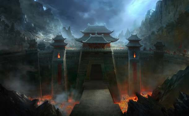 卡通奇幻古代战争场景免抠