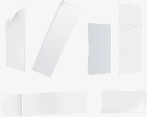 矢量手绘白色胶布免抠