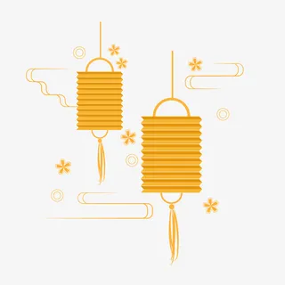 花纹云纹灯笼传统中国风装饰素材免抠