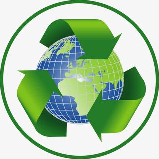 绿色立体圆形地球循环图标免抠