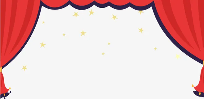 红色舞台帷幕矢量图免抠