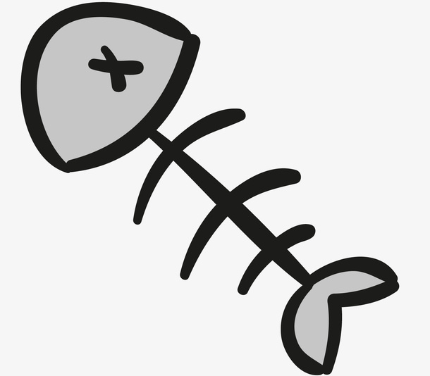 一个白色的鱼刺免抠