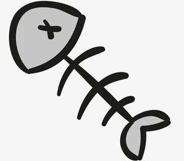 一个白色的鱼刺免抠