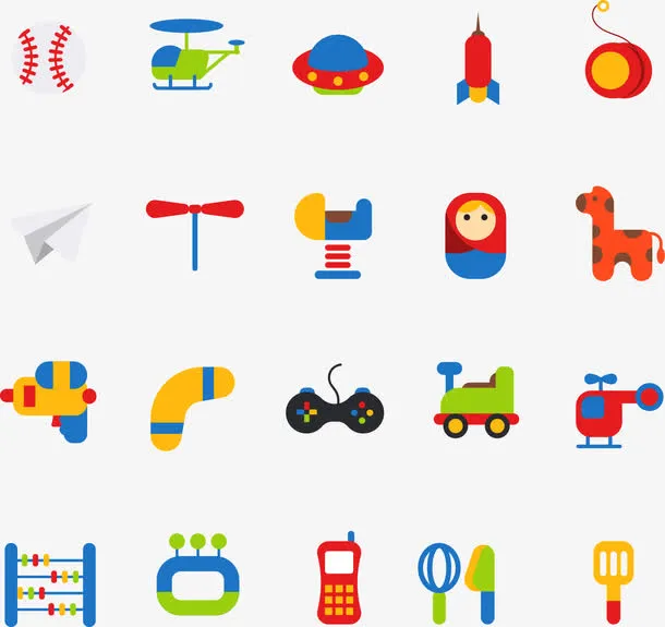 矢量手绘儿童玩具免抠