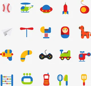 矢量手绘儿童玩具免抠