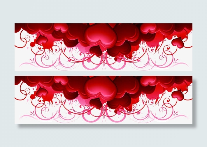 彩绘爱心边框素材免抠