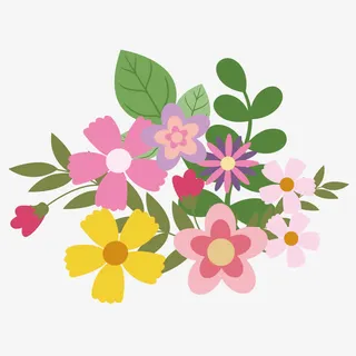 精美卡通手绘春天小花免抠