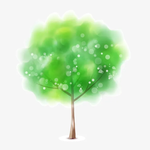 春天绿树矢量素材免抠