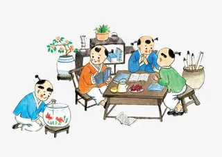 中国风创意国学插画免抠
