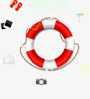 夏日时光矢量免抠