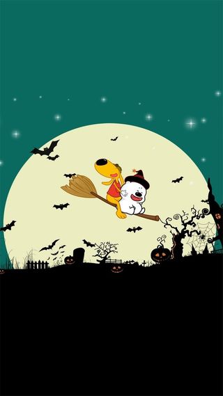 卡通星空万圣节H5背景高清