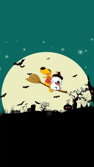 卡通星空万圣节H5背景高清