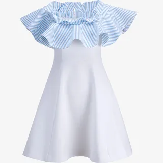 条纹白裙套装PNG免抠