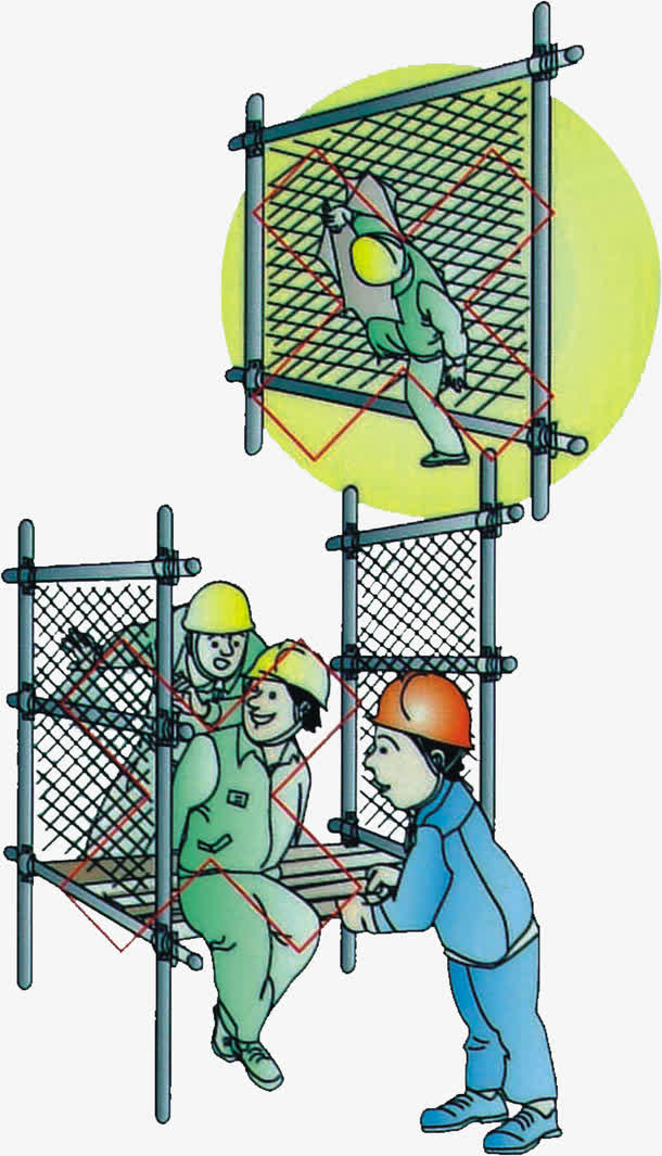 龙门架禁止穿越和休息免抠