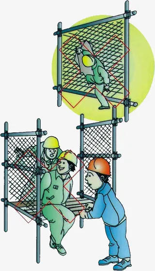 龙门架禁止穿越和休息免抠