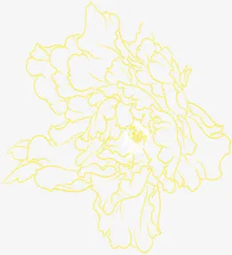 手绘黄色春节线条花纹免抠
