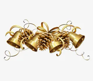 金色圣诞铃铛免抠