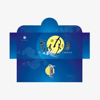 蓝色渐变包装盒展开图免抠