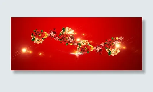 闪亮红星玫瑰花装饰免抠