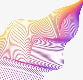 手绘线条合成多彩颜色视觉冲击免抠