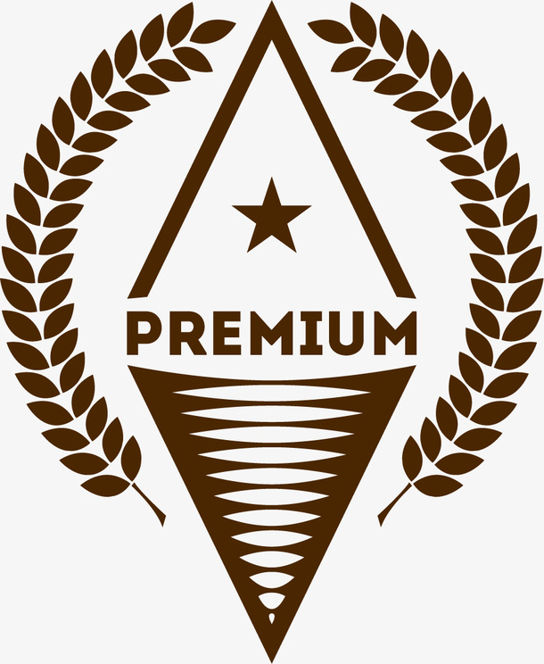 咖啡色麦穗标签免抠