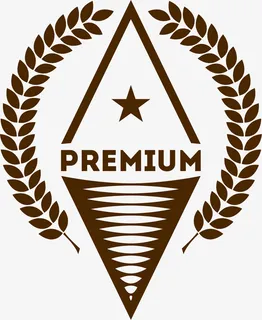 咖啡色麦穗标签免抠