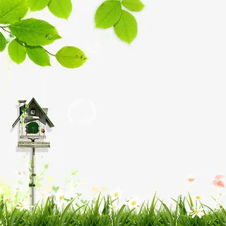 绿色环保家居主图免抠