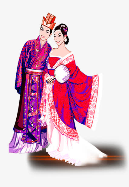 唯美精美卡通情侣牛郎织女炫光免抠