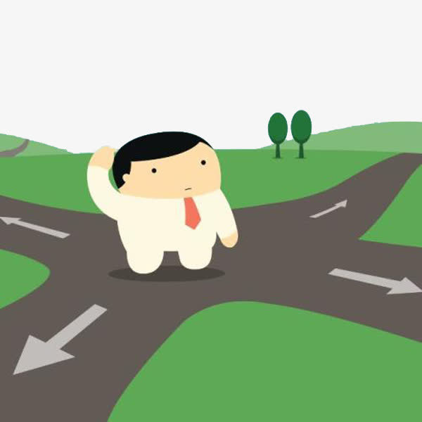 十字路口的男孩免抠