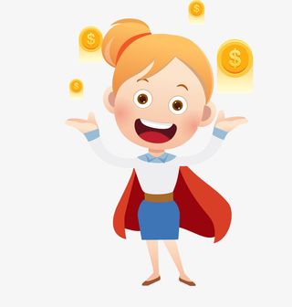 手绘金币和女人免抠图免抠