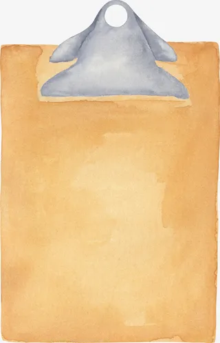 水彩便签夹免抠