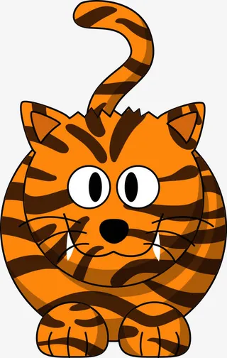 卡通老虎矢量图免抠